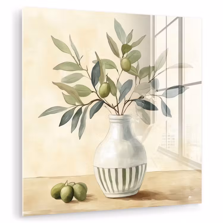 Vaas - Keramiek - Olijftakken plexiglas 5mm klein -zzzproduct_nieuw