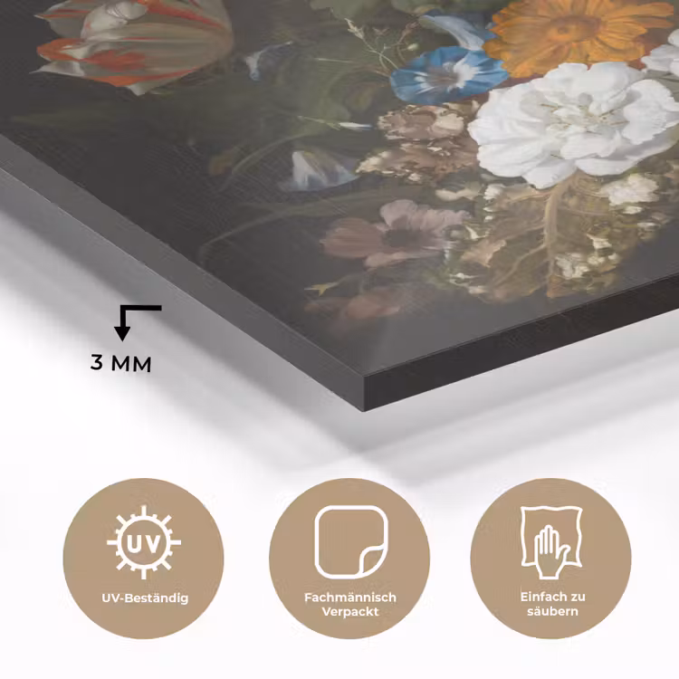 Vaas met bloemen - Schilderij van Rachel Ruysch plexiglas 5mm klein -wsfeer2_DE