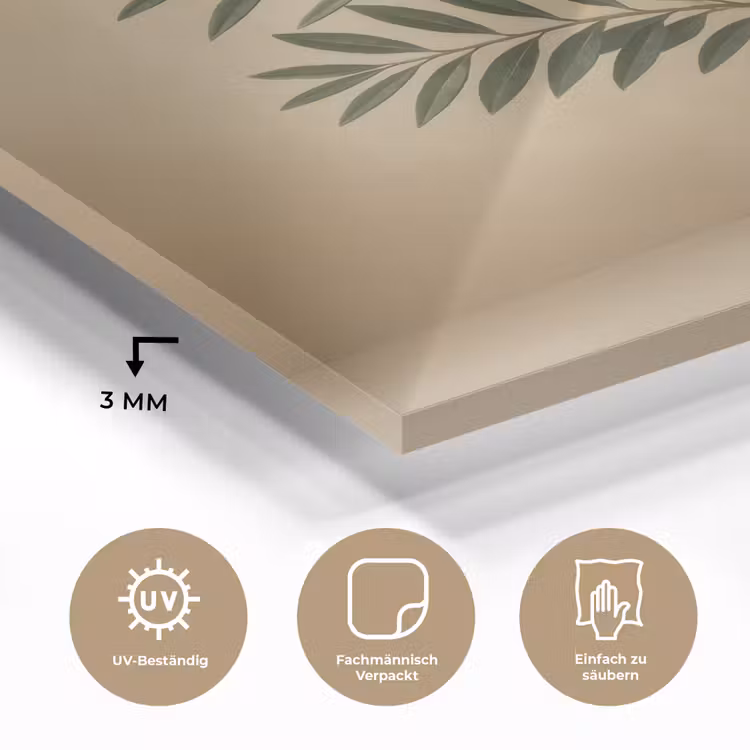 Vaas - Olijftakken - Bladeren - Beige plexiglas 5mm klein -wsfeer2_DE