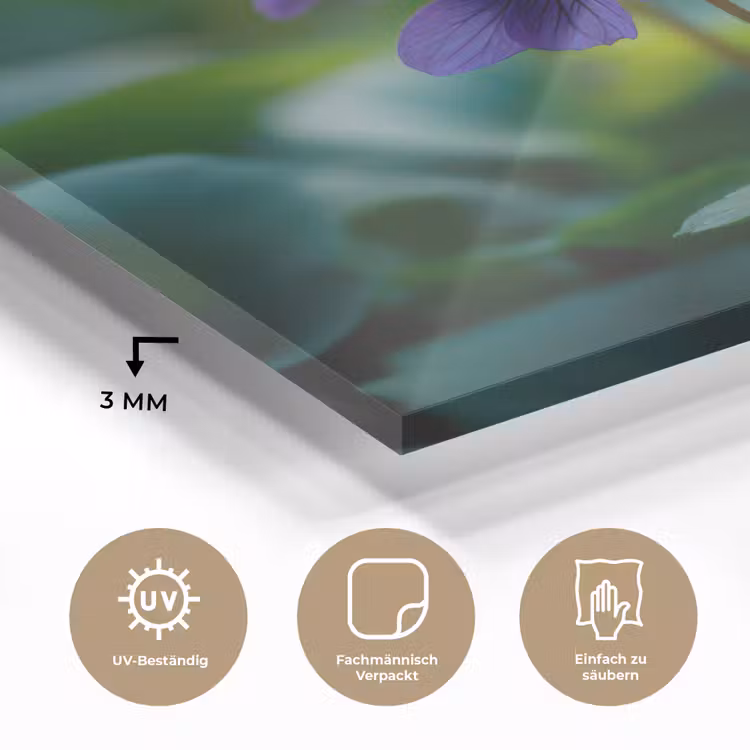 Viooltjes - Paars - Bloem - Bladeren plexiglas 5mm klein -wsfeer2_DE