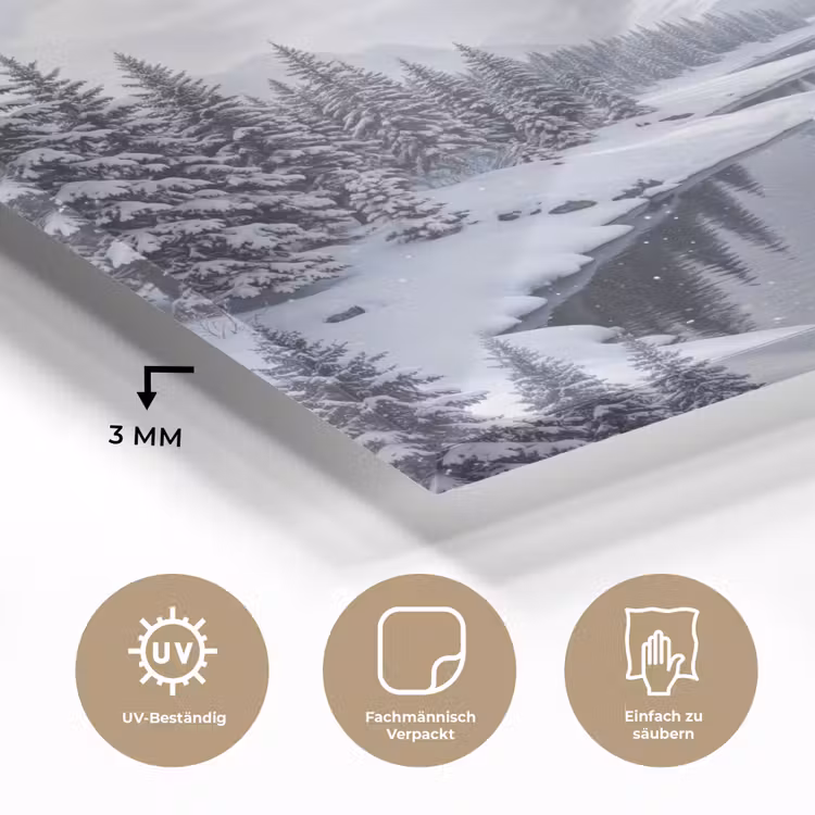 Sneeuwlandschap - Bergen - Rivier - Winter plexiglas 5mm klein -wsfeer2_DE