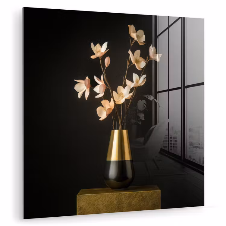 Sierlijk - Boeket - Goud - Vaas plexiglas 5mm klein -zzzproduct_nieuw