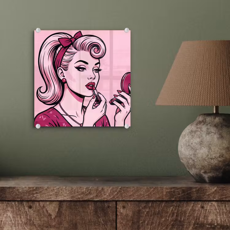 Vintage - Vrouw - Roze plexiglas 5mm klein -sfeer3
