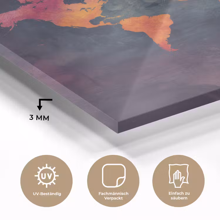 Paars - Warm - Wereldkaart plexiglas 5mm klein -wsfeer2_DE