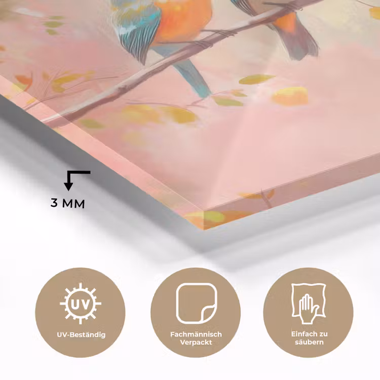 Vogels - Kleurrijk - Tak plexiglas 5mm klein -wsfeer2_DE