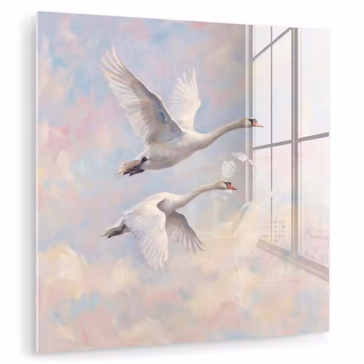 Vogel - Vliegend - Lucht - Modern - Pastel plexiglas 5mm klein -zzzproduct_nieuw