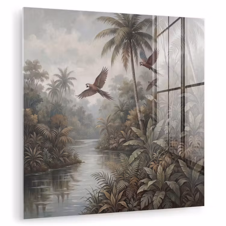 Vogel - Vliegend - Tropisch - Landschap - Klassiek plexiglas 5mm klein -zzzproduct_nieuw