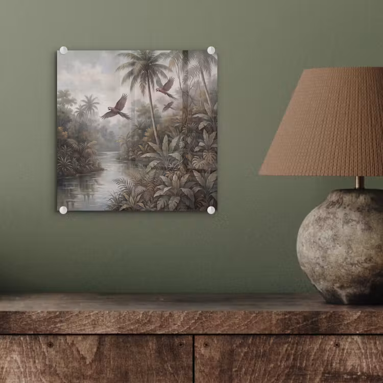Vogel - Vliegend - Tropisch - Landschap - Klassiek plexiglas 5mm klein -sfeer3