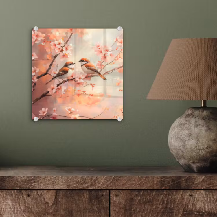 Vogels - Romantic - Bloesemtak plexiglas 5mm klein -sfeer3