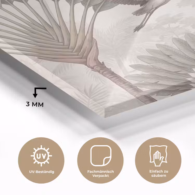 Vogel - Tropisch - Jungle - Natuur - Beige plexiglas 5mm klein -wsfeer2_DE