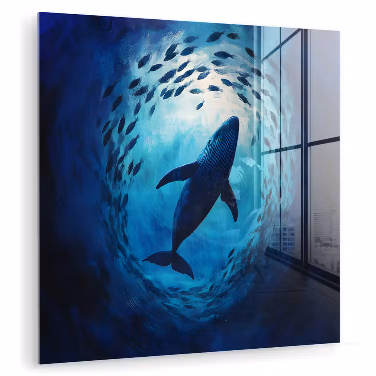 Walvis - Vissen - Donkerblauw plexiglas 5mm klein -zzzproduct_nieuw