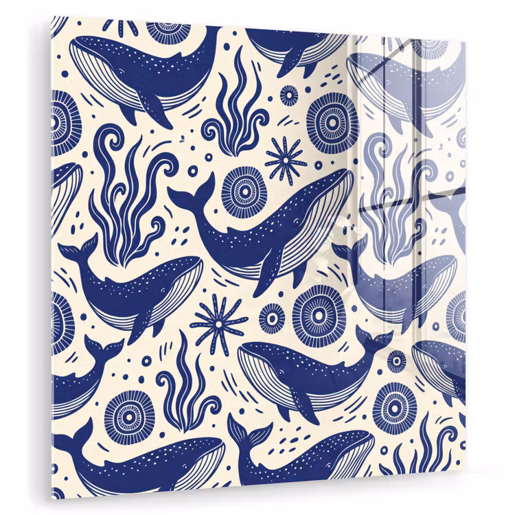Walvis - Onderwater - Dieren - Abstract - Blauw plexiglas 5mm klein -zzzproduct_nieuw