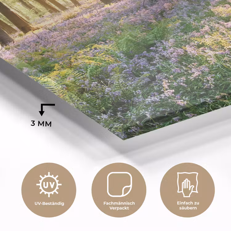 Bos - Bloemen - Lavendel - Zon - Paars - Natuur plexiglas 5mm klein -wsfeer2_DE