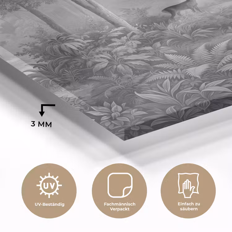 Bos - Hert - Zwart - Wit plexiglas 5mm klein -wsfeer2_DE