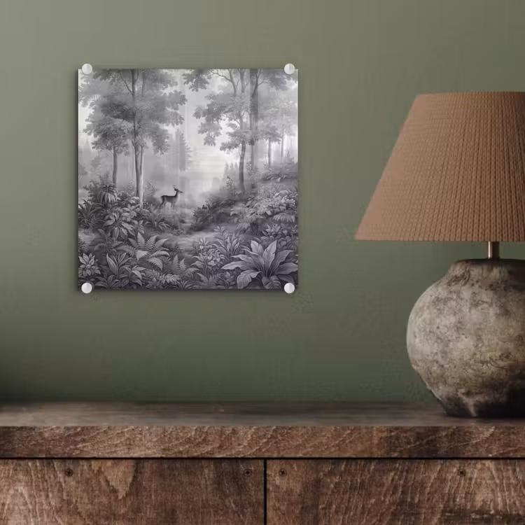 Bos - Hert - Zwart - Wit plexiglas 5mm klein -sfeer3