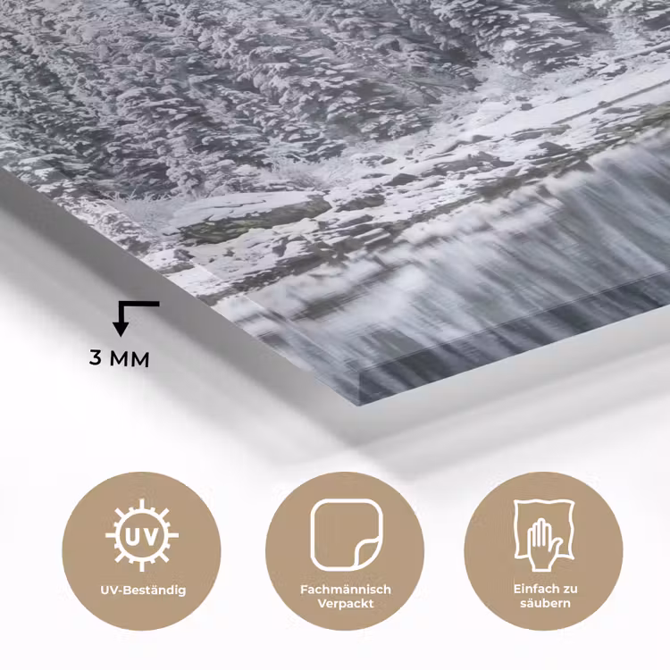 Bos - Reflectie - Meer - Winter - Serene plexiglas 5mm klein -wsfeer2_DE