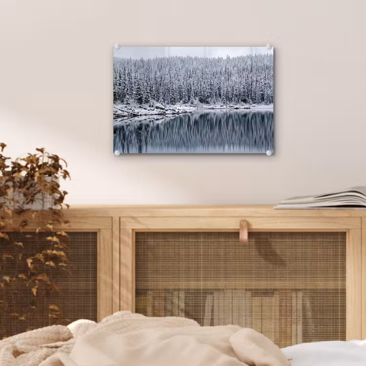 Bos - Reflectie - Meer - Winter - Serene plexiglas 5mm klein -sfeer3