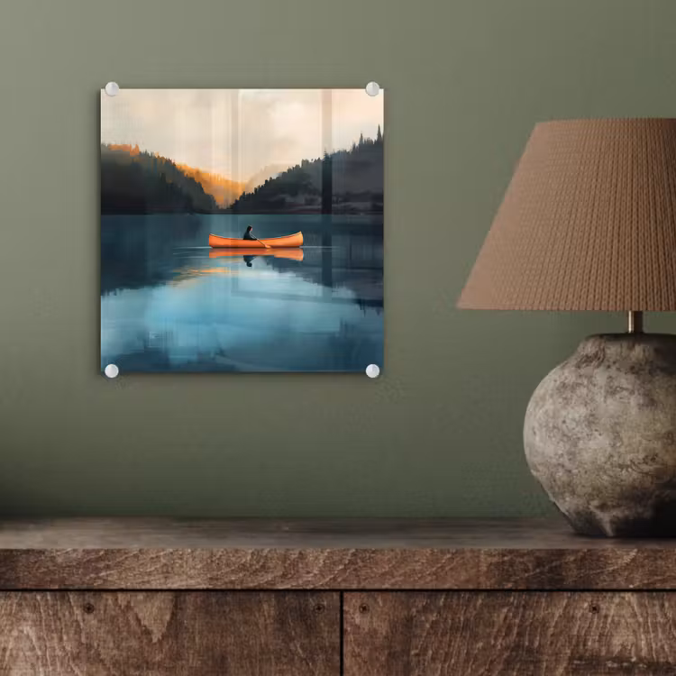 Bossen - Meer - Kano - Oranje plexiglas 5mm klein -sfeer3
