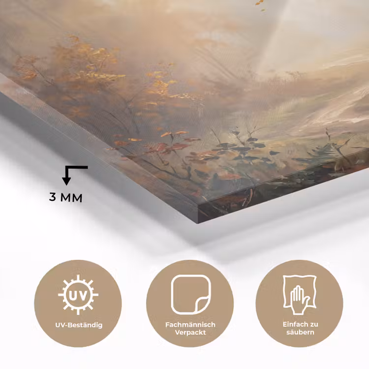 Bospad - Herfstbladeren - Natuur - Schilderachtig - Oranje plexiglas 5mm klein -wsfeer2_DE