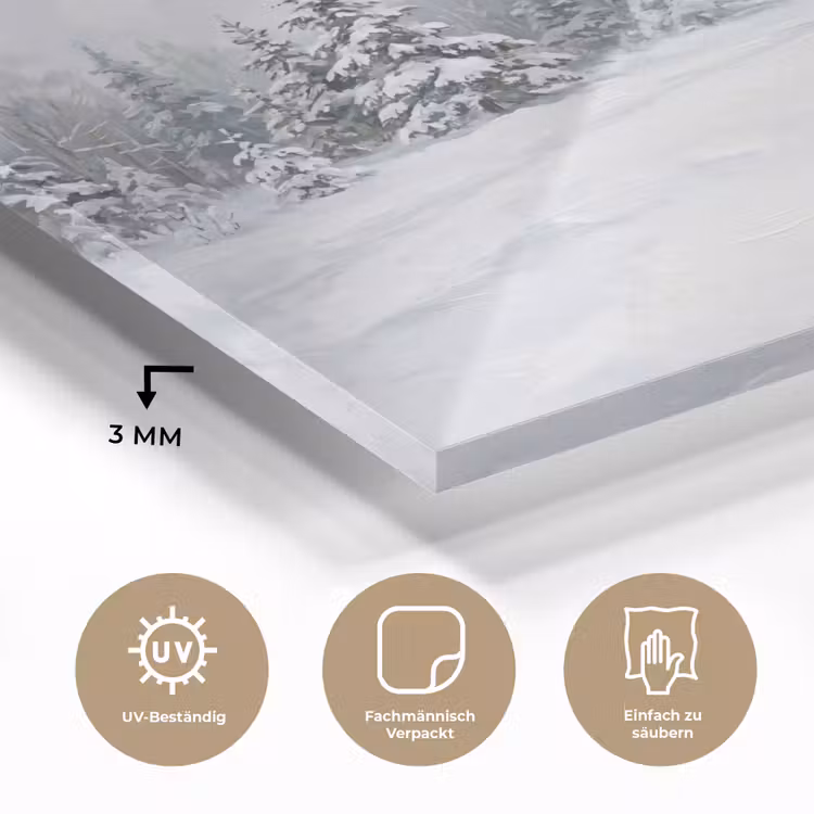 Bospad - Dennen - Sneeuw - Winter - Rustgevend plexiglas 5mm klein -wsfeer2_DE