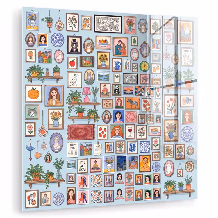 Wanddecoratie - Collectie - Huis - Illustratief - Kleurrijk plexiglas 5mm klein -zzzproduct_nieuw