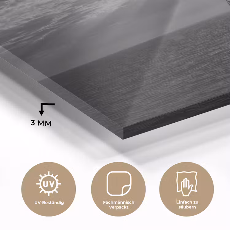 Water - Boot - Lucht - Natuur - Zwart-wit plexiglas 5mm klein -wsfeer2_DE