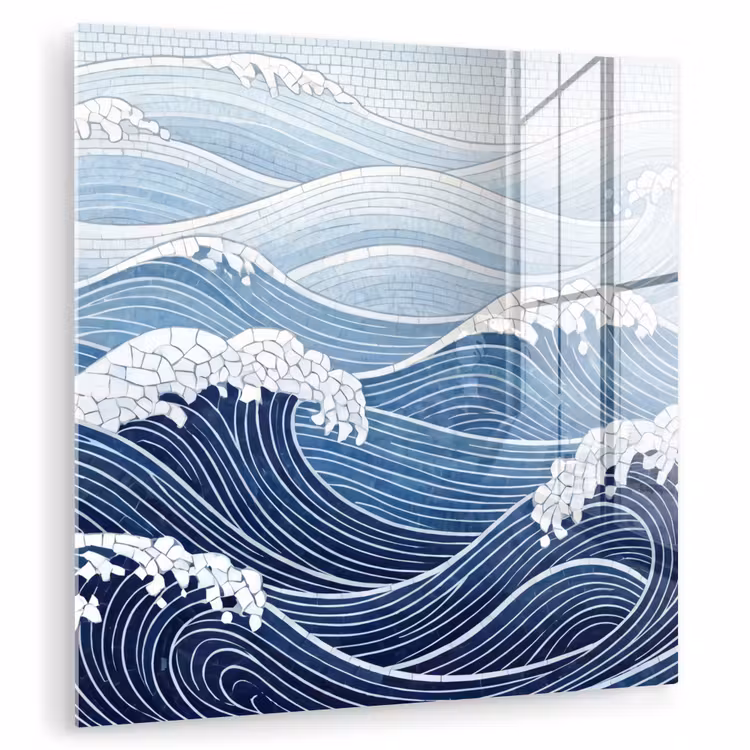 Water - Mozaïek - Landschap - Modern - Blauw plexiglas 5mm klein -zzzproduct_nieuw