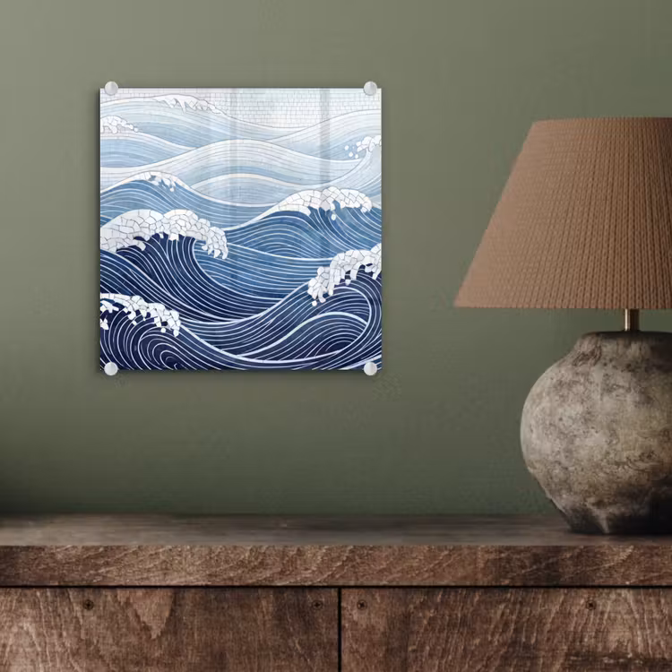 Water - Mozaïek - Landschap - Modern - Blauw plexiglas 5mm klein -sfeer3