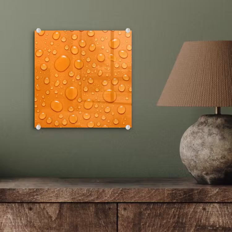 Water - Druppels - Oranje plexiglas 5mm klein -sfeer3