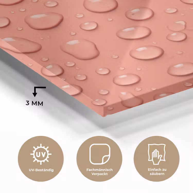 Water - Druppels - Roze plexiglas 5mm klein -wsfeer2_DE