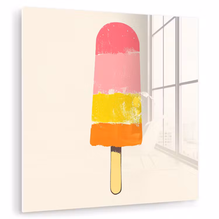 Waterijsje - Retro - Stokje - Roze plexiglas 5mm klein -zzzproduct_nieuw