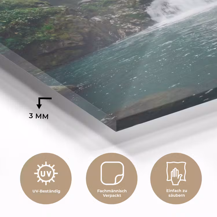Waterfall - Forest - Nature - Greenkhgyguyg plexiglas 5mm klein -wsfeer2_DE