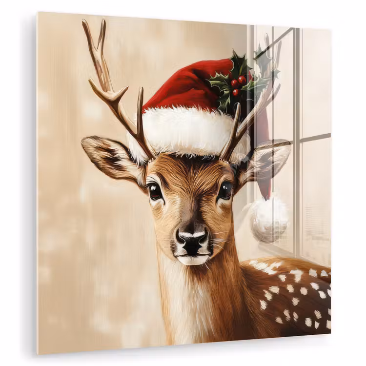 Kerst - Hert - Gewei - Rood plexiglas 5mm klein -zzzproduct_nieuw