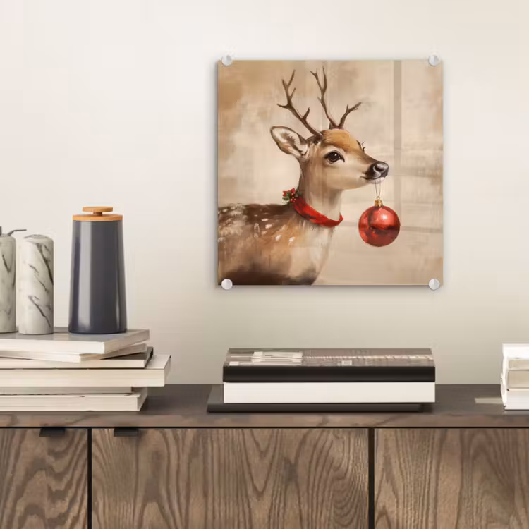 Kerst - Hert - Gewei - Kerstbal - Rendier plexiglas 5mm klein -sfeer1