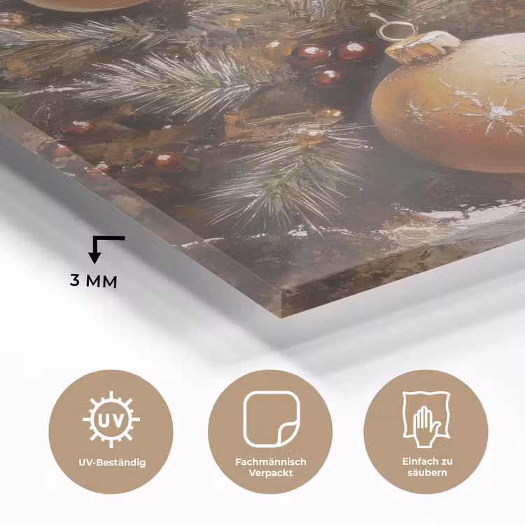 Kerst - Kerstballen - Beige - Goud plexiglas 5mm klein -wsfeer2_DE