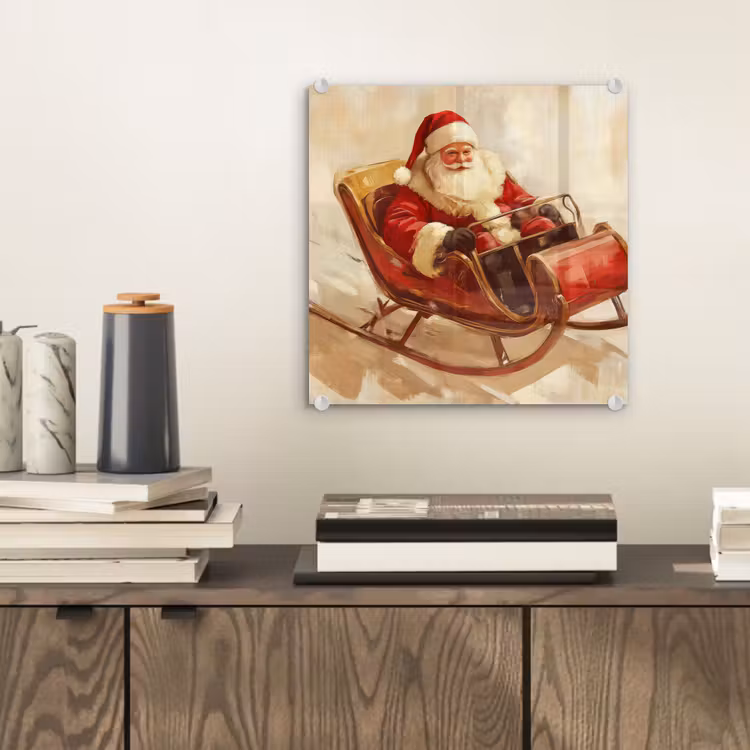 Kerst - Slee - Kerstman plexiglas 5mm klein -sfeer1