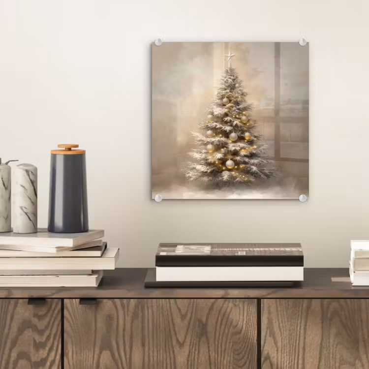 Kerst - kerstboom - Sneeuw - Art plexiglas 5mm klein -sfeer1