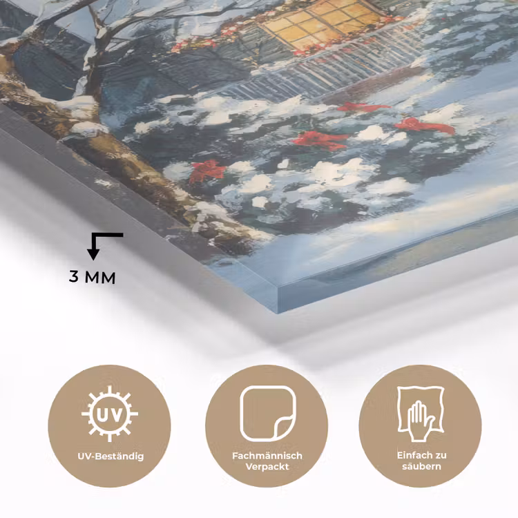 Kerst - Kerstboom - Winter - Huis - Sneeuw plexiglas 5mm klein -wsfeer2_DE