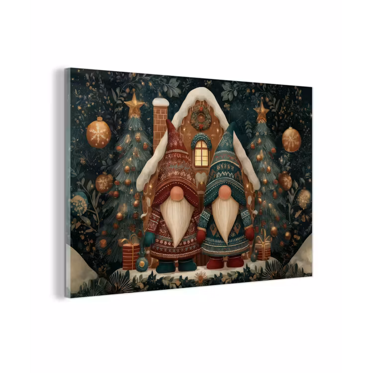 Kerst - Gnomen - Peperkoekhuisje - Rood - Groen plexiglas 5mm klein -zzzproduct_nieuw