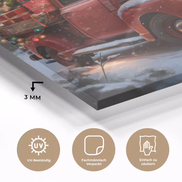Kersttruck - Sneeuwbos - Rood plexiglas 5mm klein -wsfeer2_DE