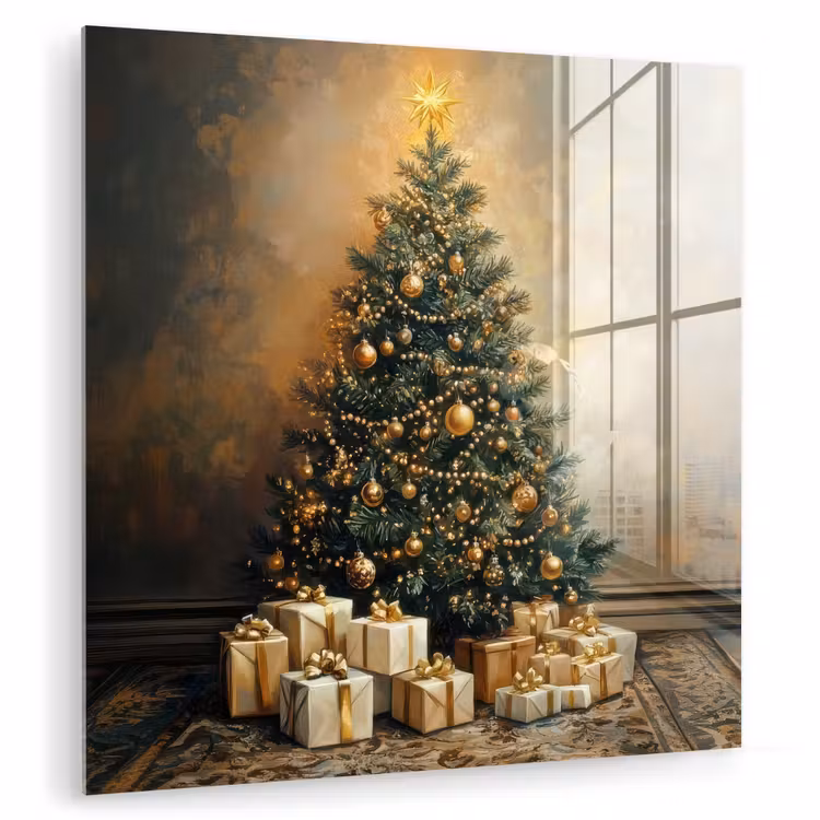 Kerstboom - Cadeaus - Goud plexiglas 5mm klein -zzzproduct_nieuw