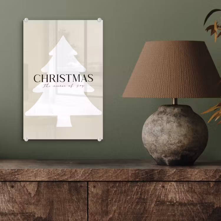 Kerstboom - Japandi - Christmas - Beige plexiglas 5mm klein -sfeer3
