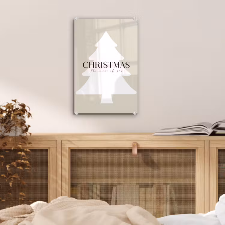Kerstboom - Japandi - Christmas - Beige plexiglas 5mm klein -sfeer4