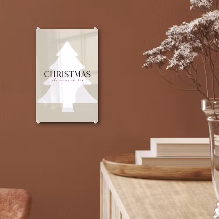 Kerstboom - Japandi - Christmas - Beige plexiglas 5mm klein -sfeer5