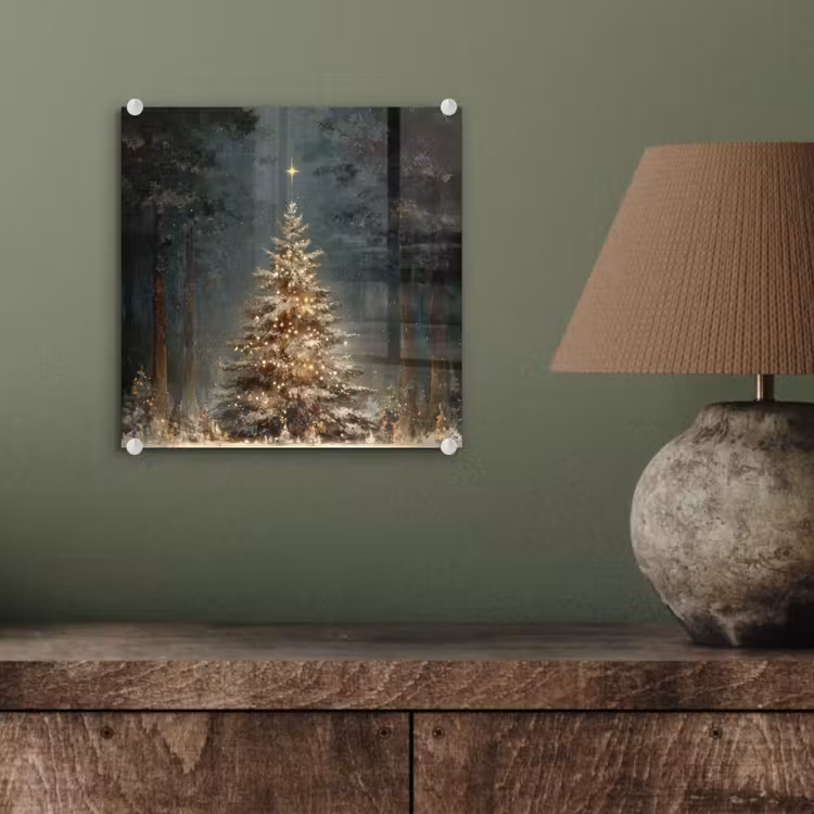 Kerstboom - Bos - Sneeuw - meerkleurig plexiglas 5mm klein -sfeer3