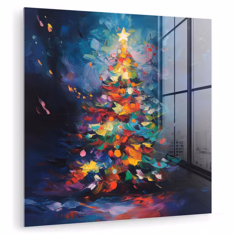 Kerstboom - Kerst - Abstract - Kleurrijk plexiglas 5mm klein -zzzproduct_nieuw