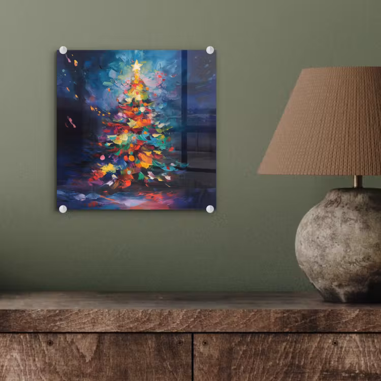 Kerstboom - Kerst - Abstract - Kleurrijk plexiglas 5mm klein -sfeer3