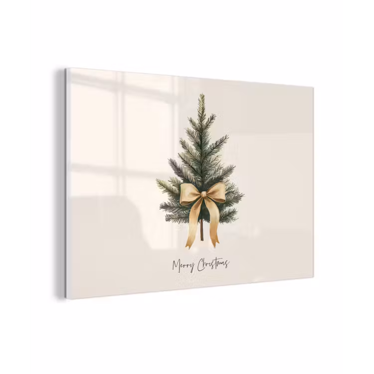 Kerstboom - Kerst - Merry Christmas - Beige plexiglas 5mm klein -zzzproduct_nieuw