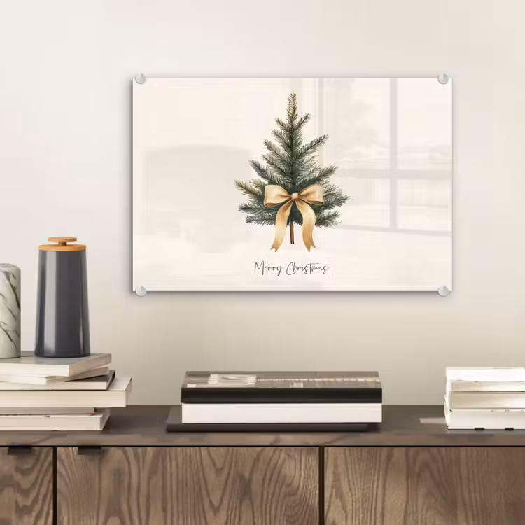 Kerstboom - Kerst - Merry Christmas - Beige plexiglas 5mm klein -sfeer1