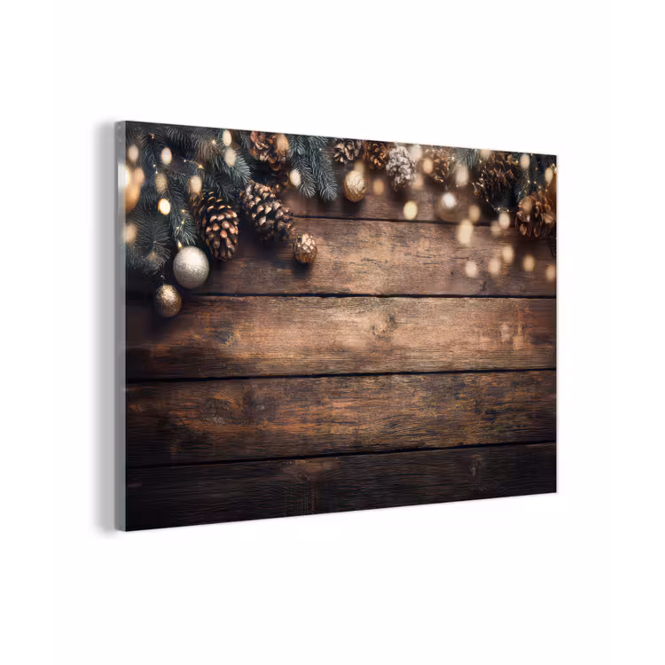 Kerstdecoratie - Houten - Dennenappel - Bruin plexiglas 5mm klein -zzzproduct_nieuw
